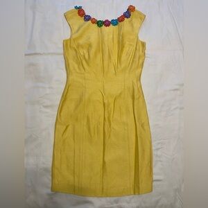 Vintage Deborah Laws sleeveless fully lined yellow dress size 2